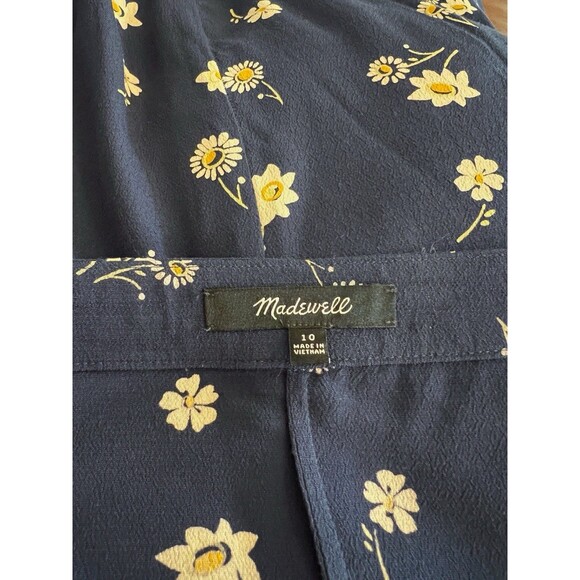 Madewell Heyday Tulip Hem Wrap Midi Skirt Women’s Size 10 Floral Navy Blue - Picture 3 of 10